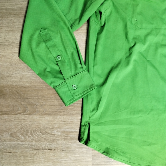 Columbia PFG Bahama II Lime Green Casual Button Down Shirt XL Fisherman Utility - Picture 4 of 7